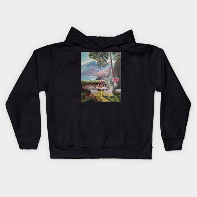 Lunch at Lake Como Kids Hoodie by Gatoulart